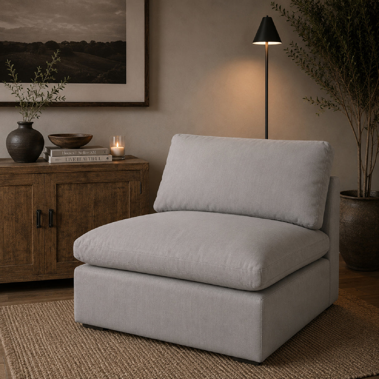 Modern European furniture - Cushioned Modular Sofa Chair - www.oroa.com | Oroa.com
