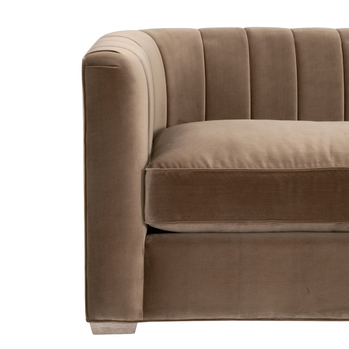 Brown Velvet Channeled-Back Sofa | Oroa.com