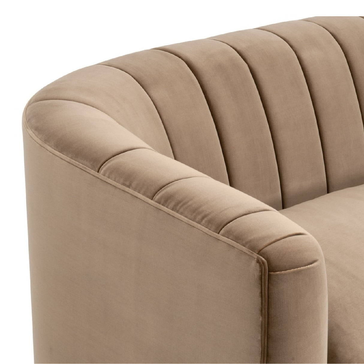 Brown Velvet Channeled-Back Sofa | Oroa.com