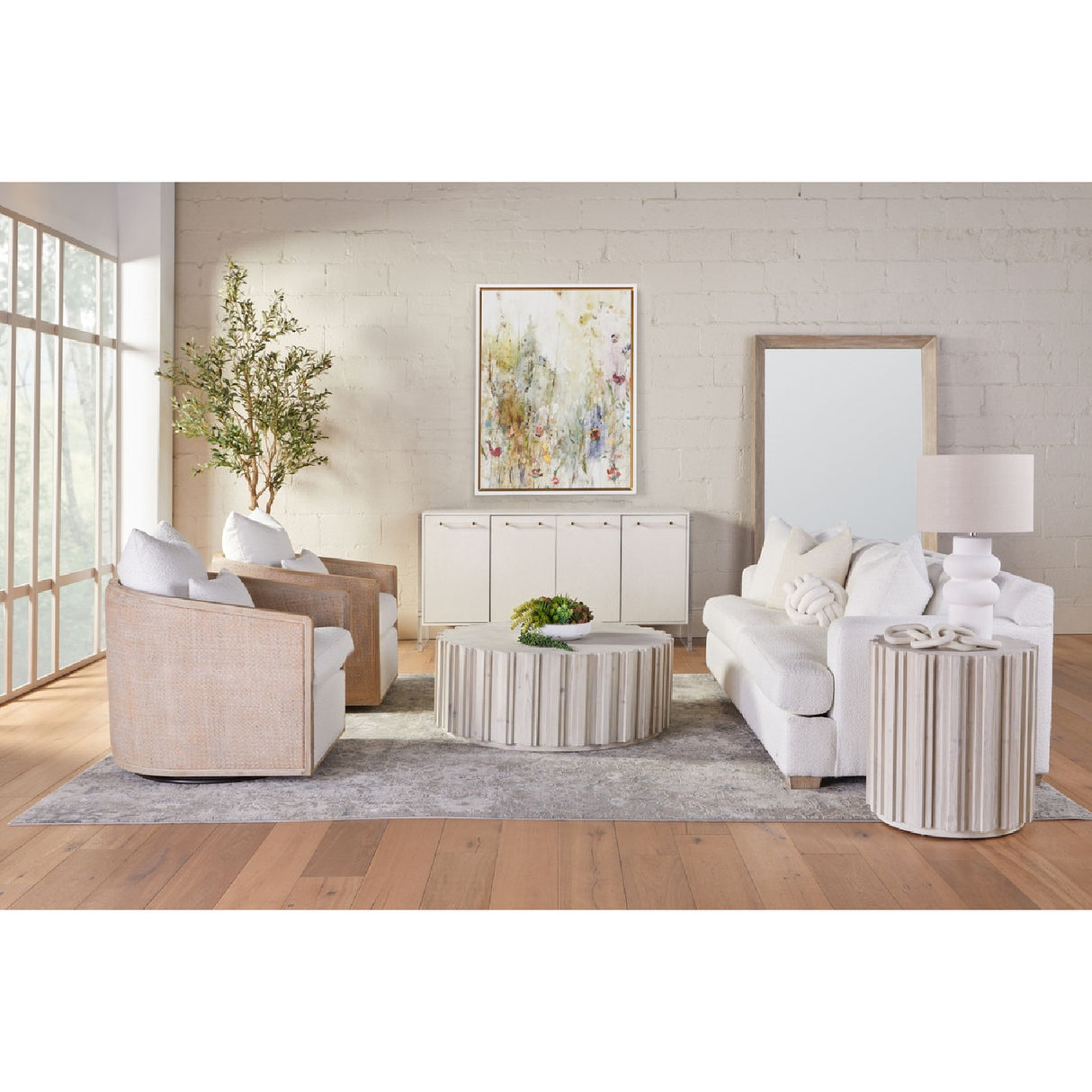 Curved Oak Swivel Club Chair | Oroa.com
