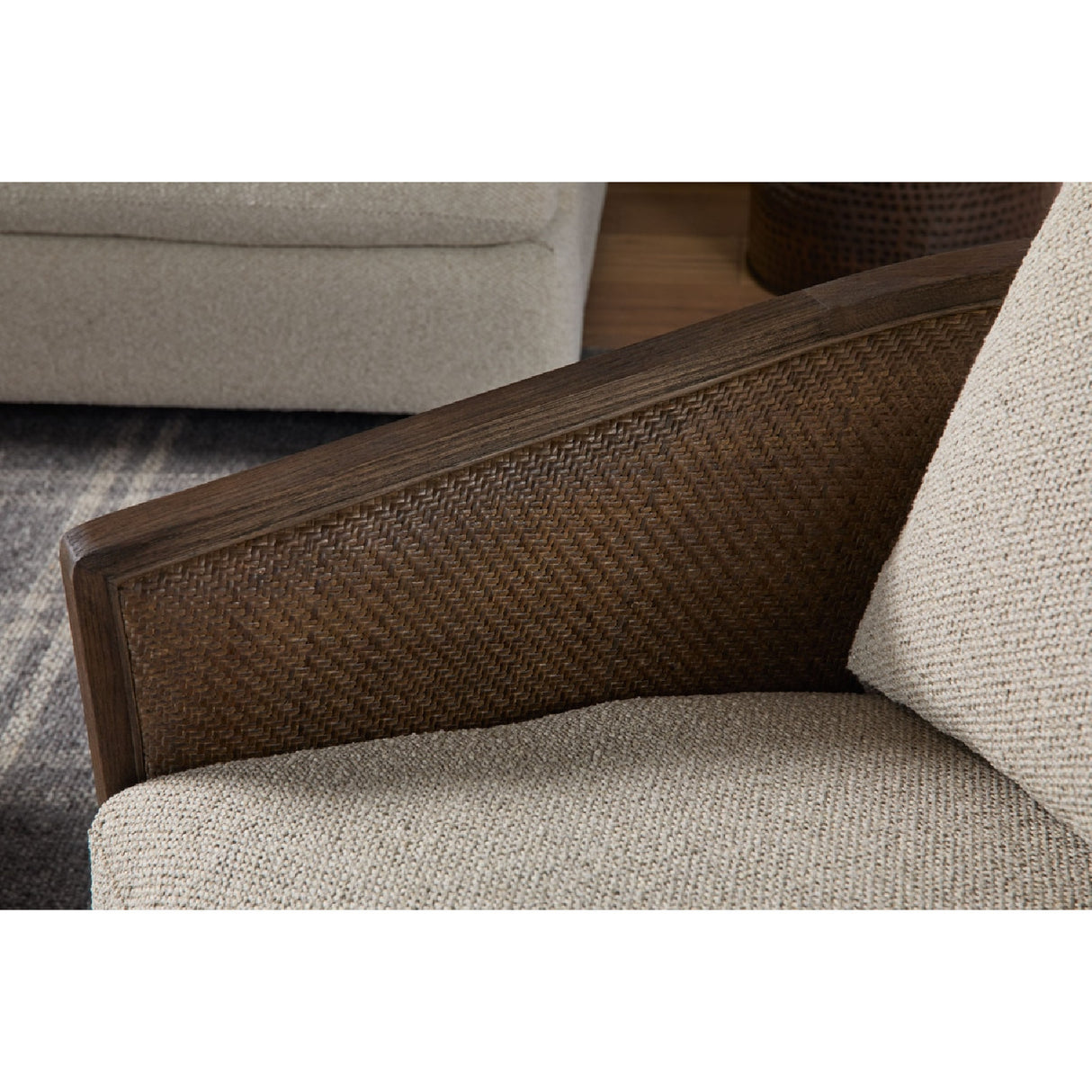 Curved Oak Swivel Club Chair | Oroa.com