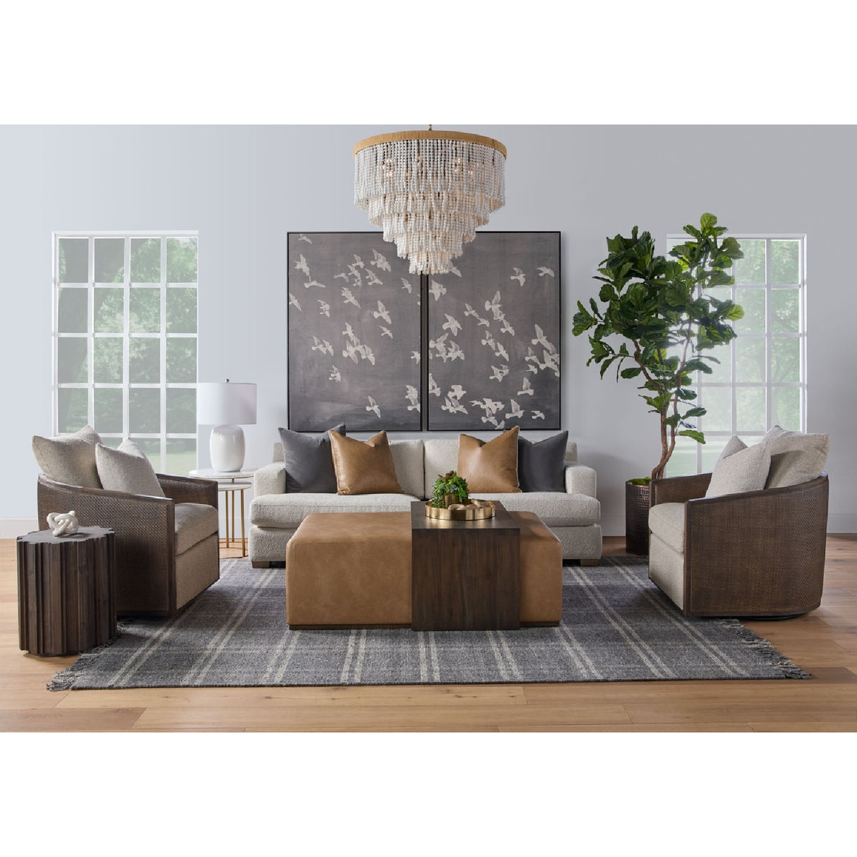 Curved Oak Swivel Club Chair | Oroa.com