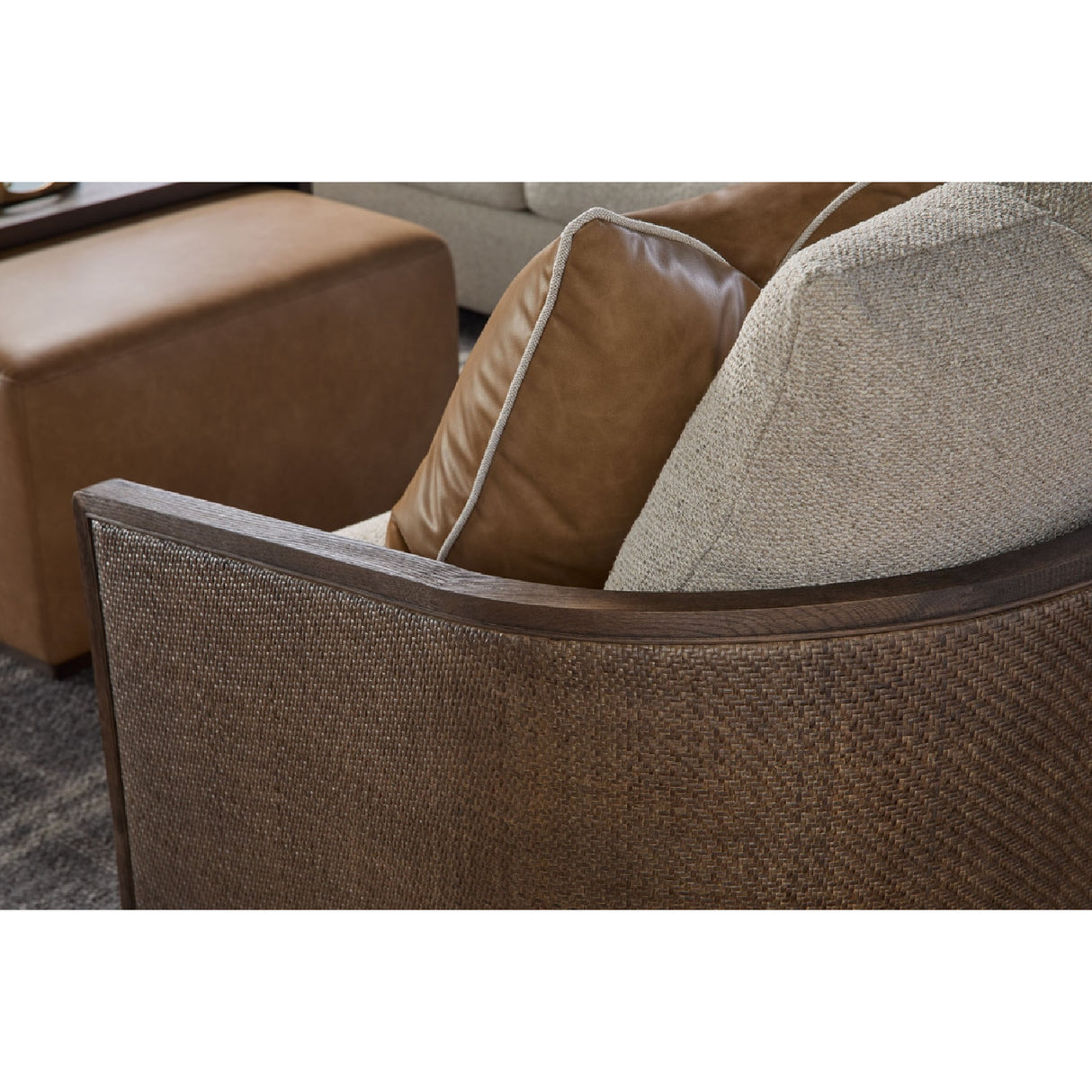 Curved Oak Swivel Club Chair | Oroa.com