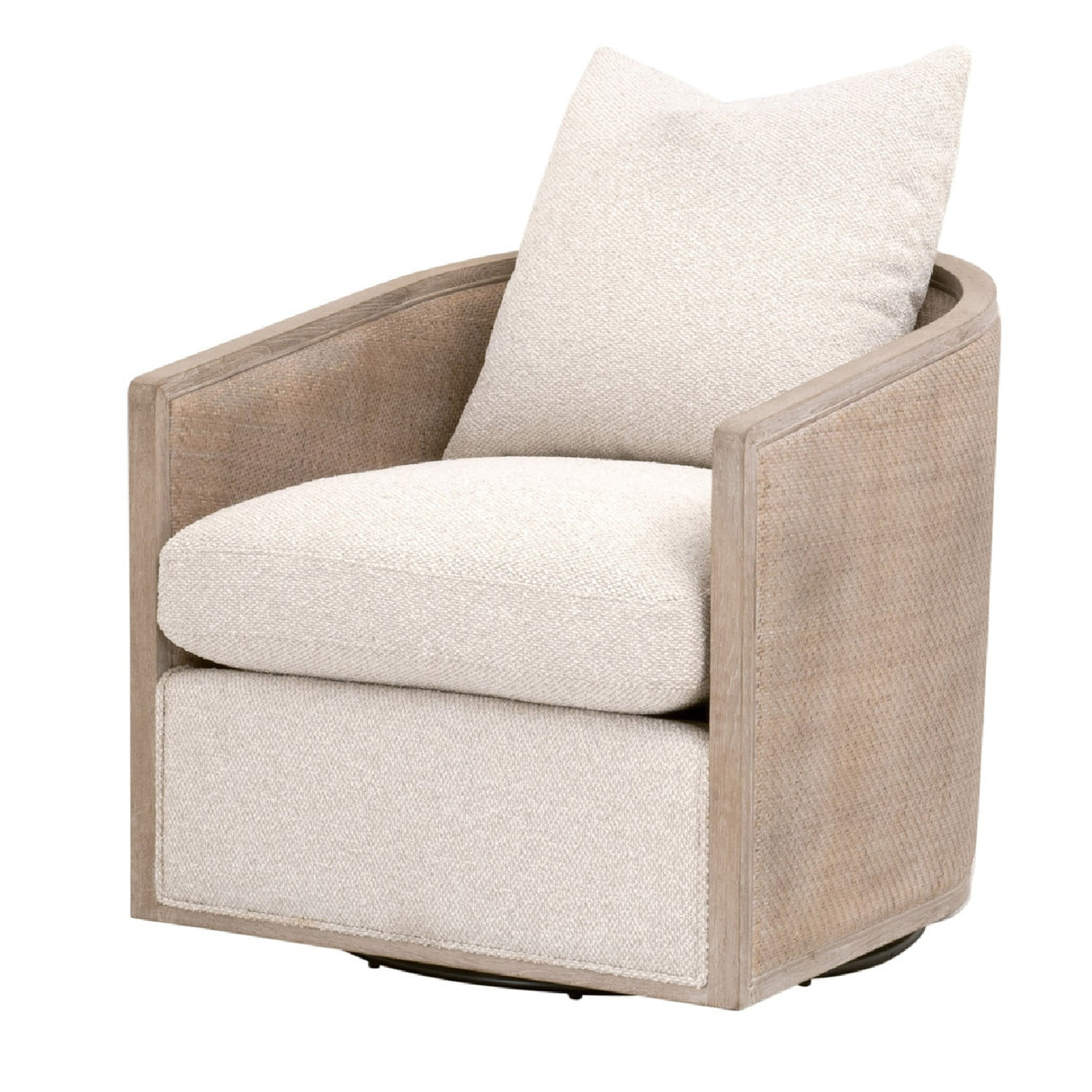 Curved Oak Swivel Club Chair | Oroa.com
