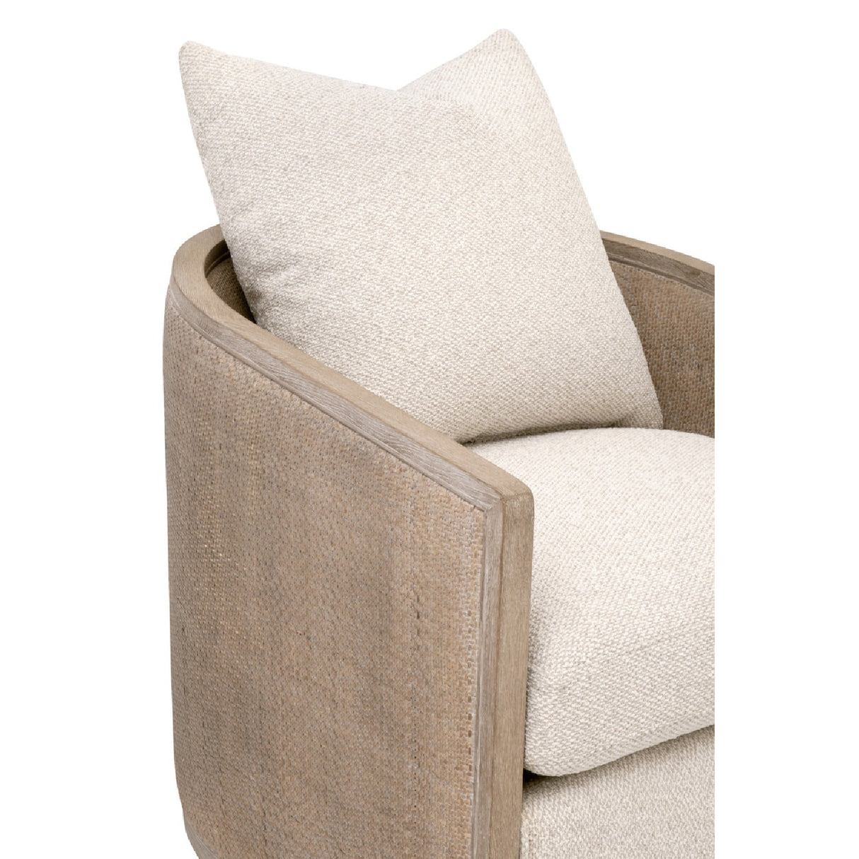Curved Oak Swivel Club Chair | Oroa.com