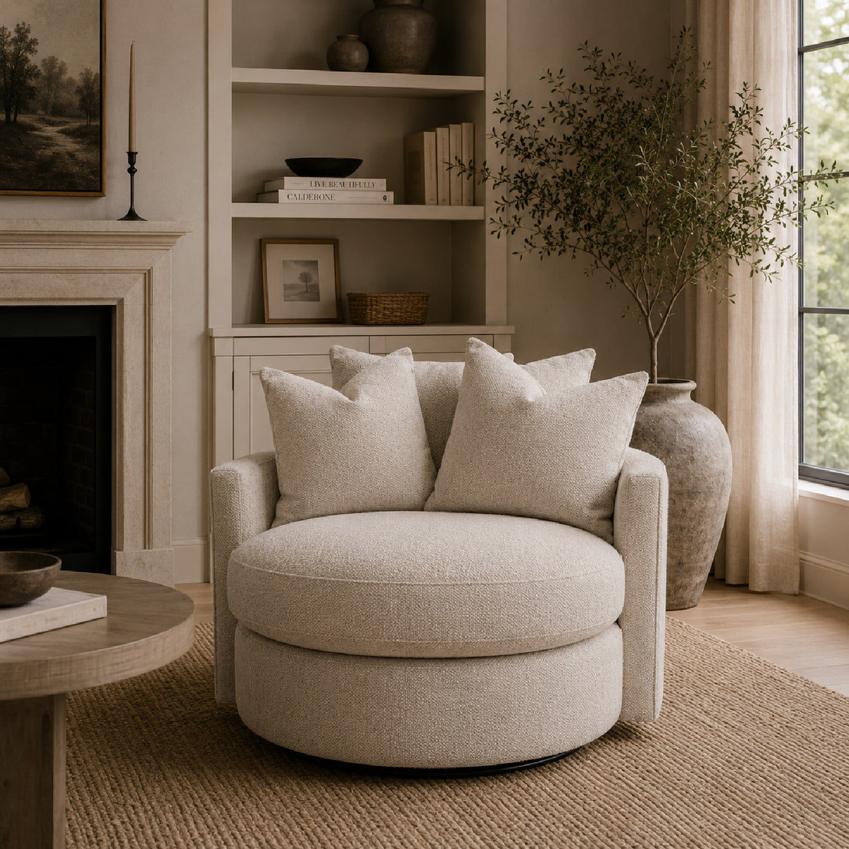 Round Petite Swivel Sofa | Oroa.com