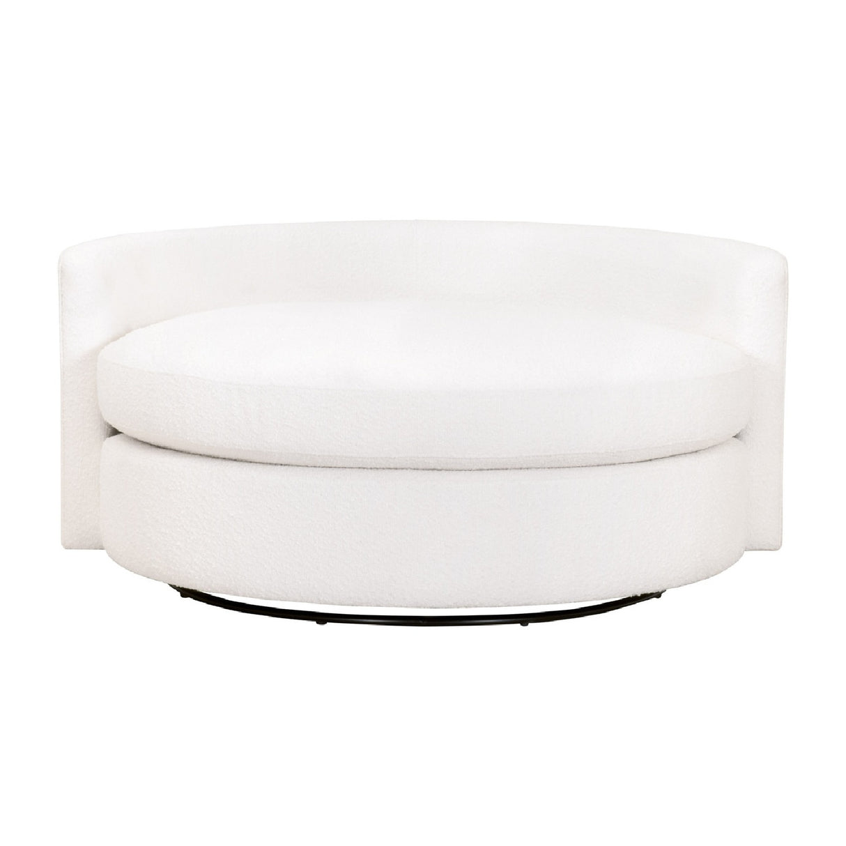White Boucle Round Swivel Chair | Oroa.com