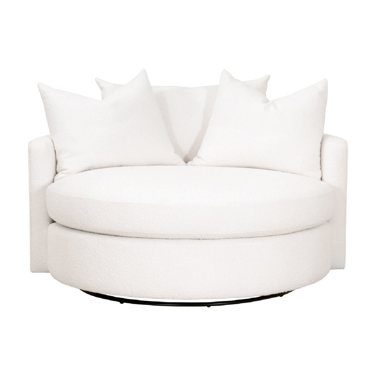 White Boucle Round Swivel Chair | Oroa.com