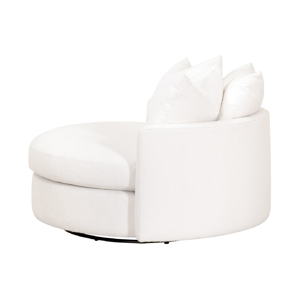White Boucle Round Swivel Chair | Oroa.com