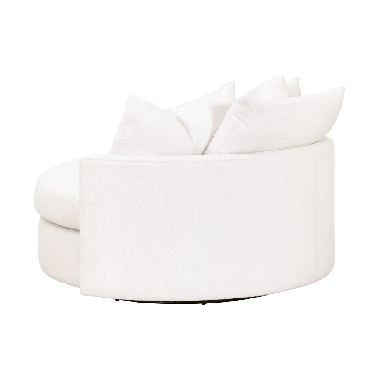 White Boucle Round Swivel Chair | Oroa.com