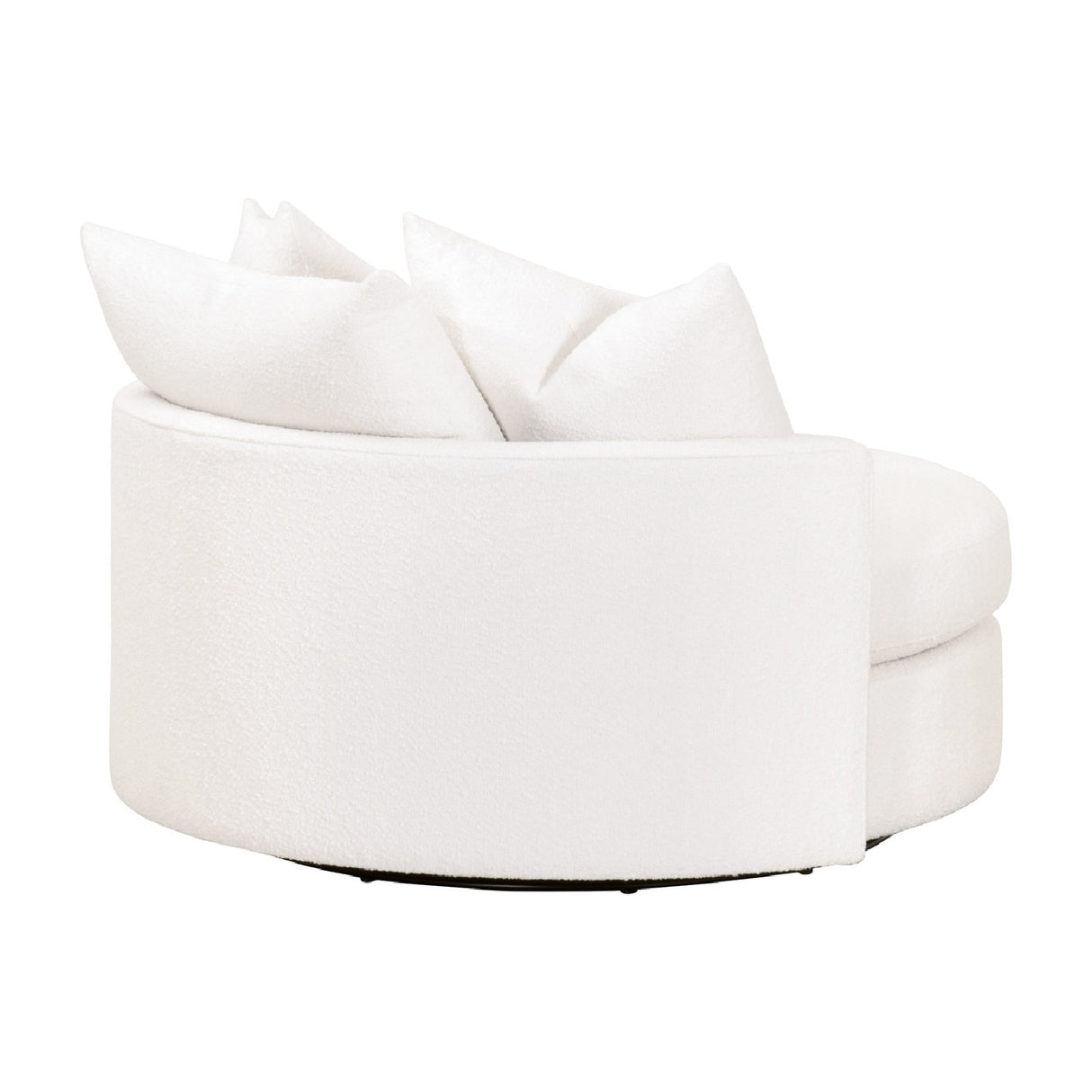 White Boucle Round Swivel Chair | Oroa.com