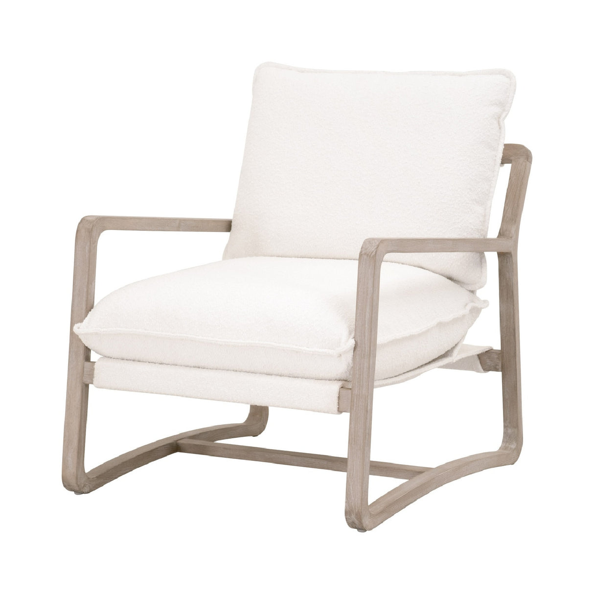 White Boucle Cushioned Club Chair | Oroa.com
