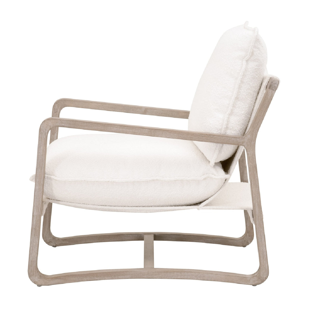 White Boucle Cushioned Club Chair | Oroa.com