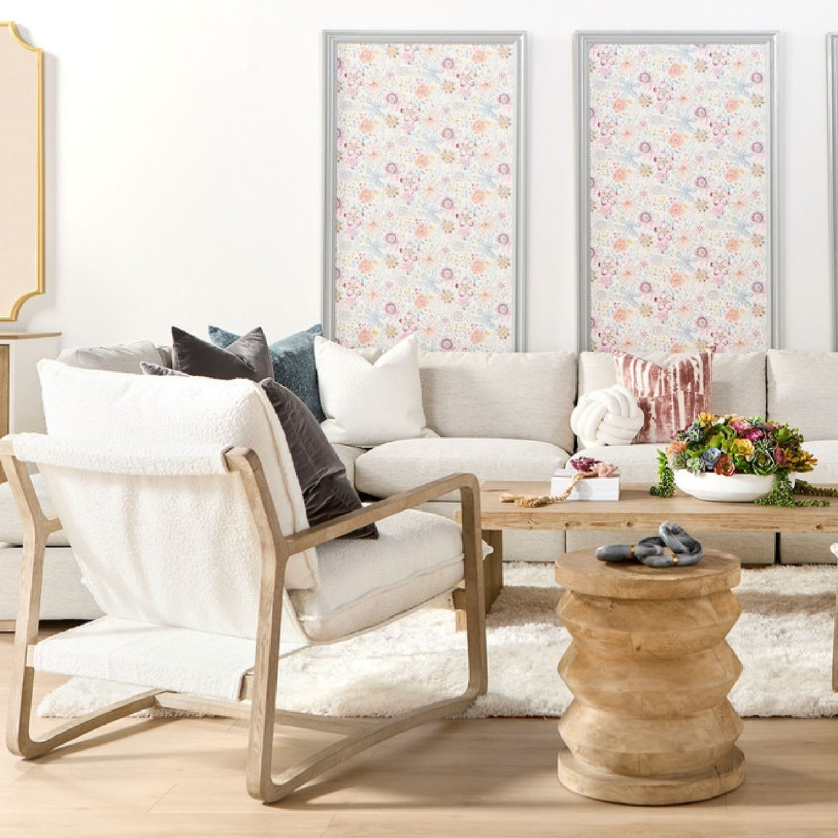 White Boucle Cushioned Club Chair | Oroa.com