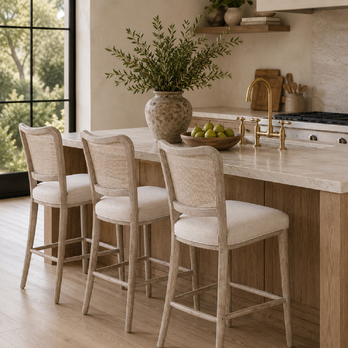 Cane-Back Counter Stool | Oroa.com