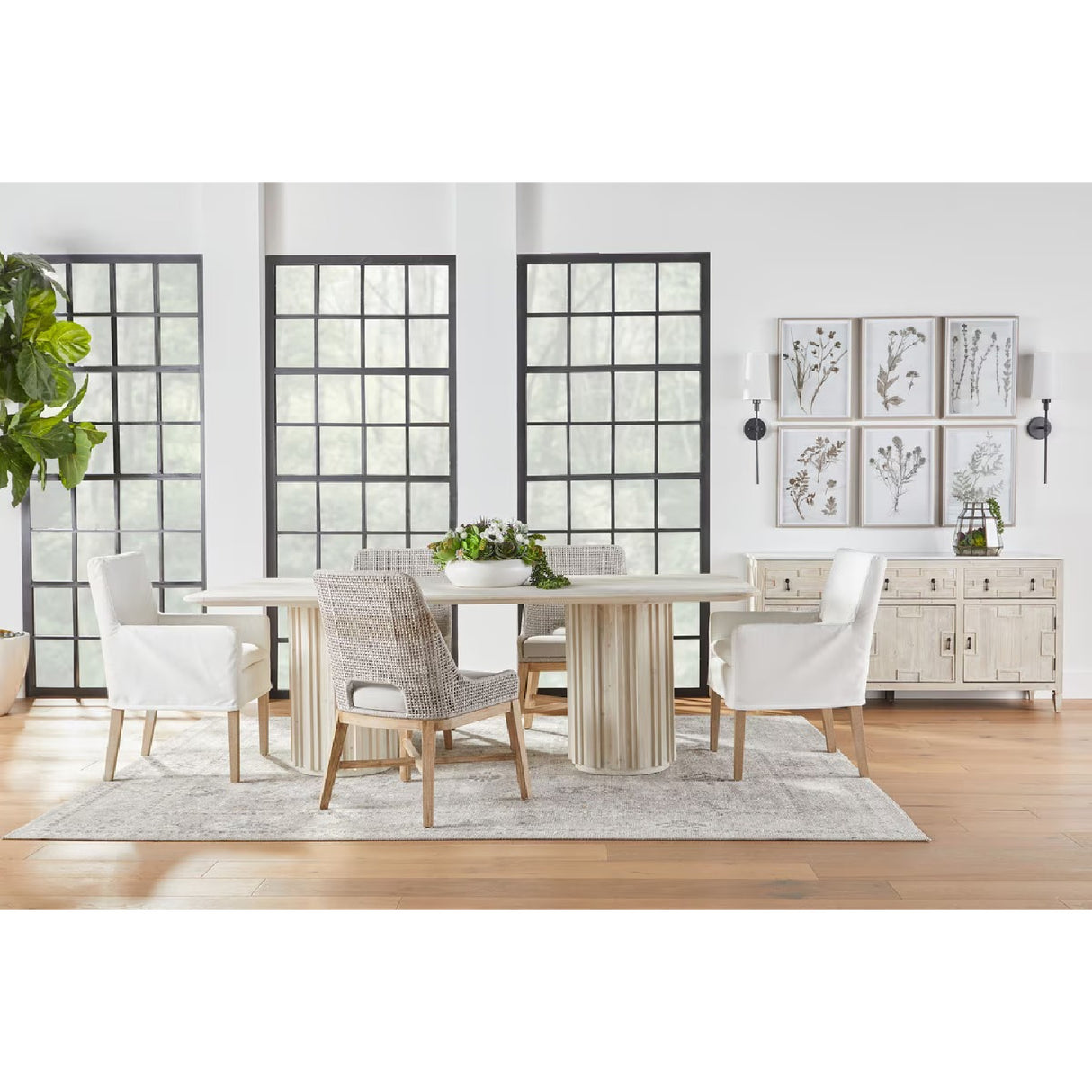 White Slipcover Dining Armchair | Oroa.com
