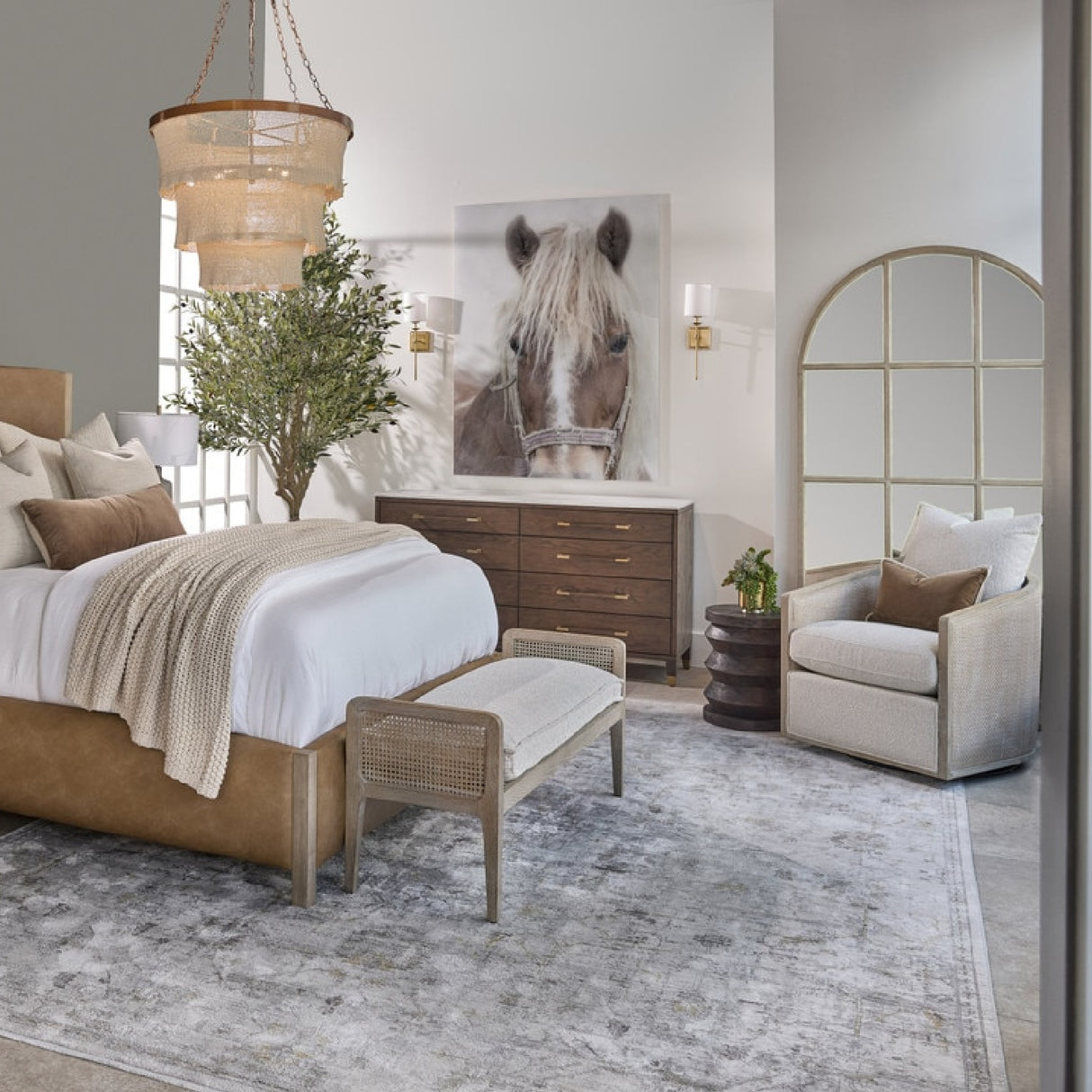 Gray Oak Arched Mirror | Oroa.com