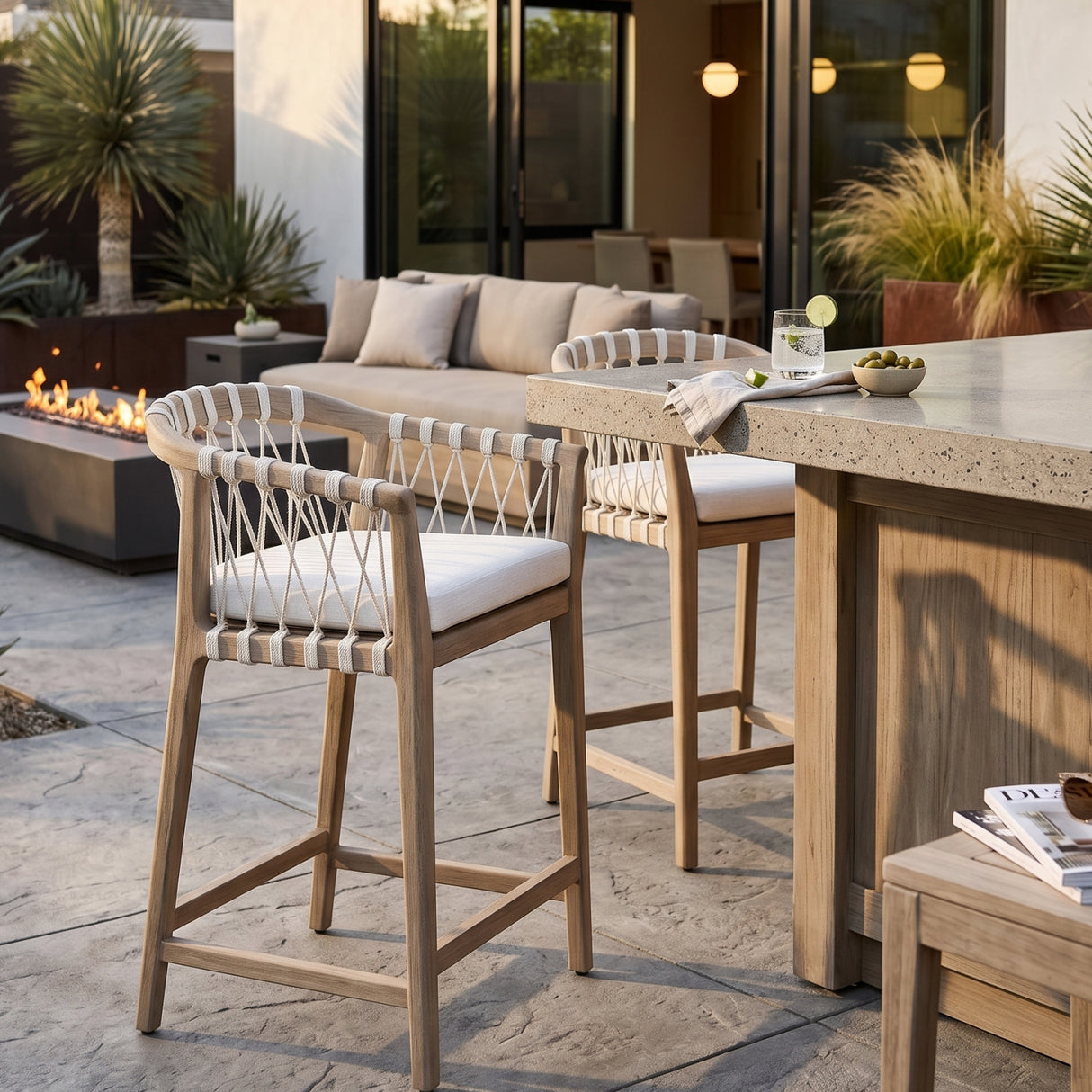 White Rope Outdoor Counter Stool | Oroa.com