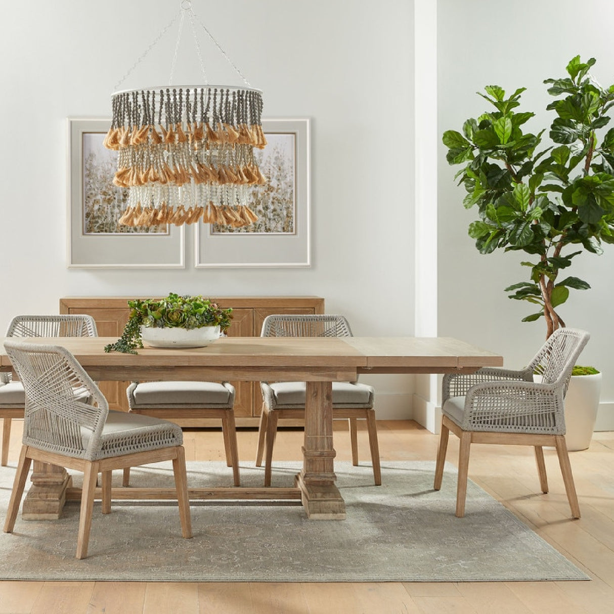 Woven Flat Rope Accent Armchairs (2) | Oroa.com