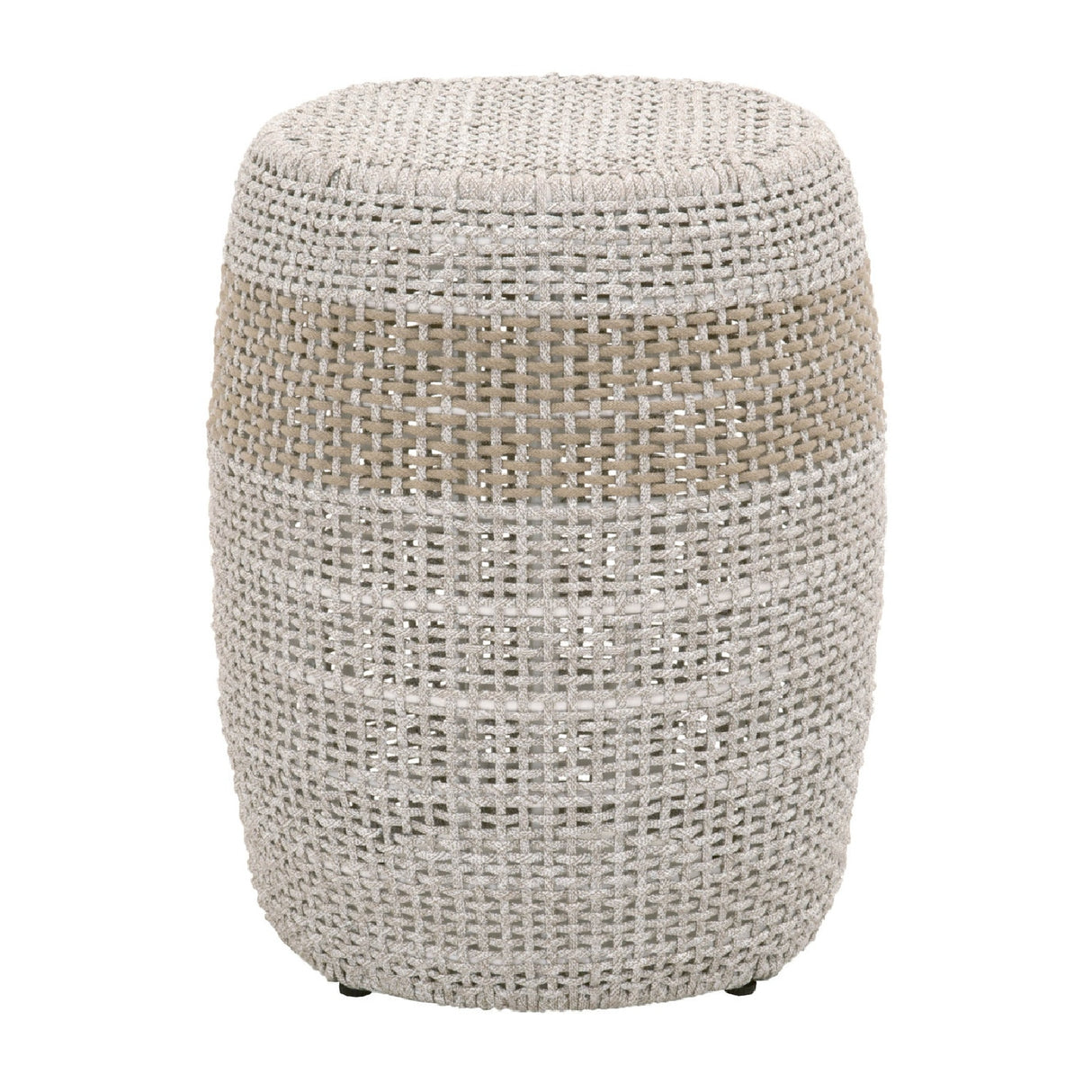 Taupe & White Rope Accent Table | Oroa.com
