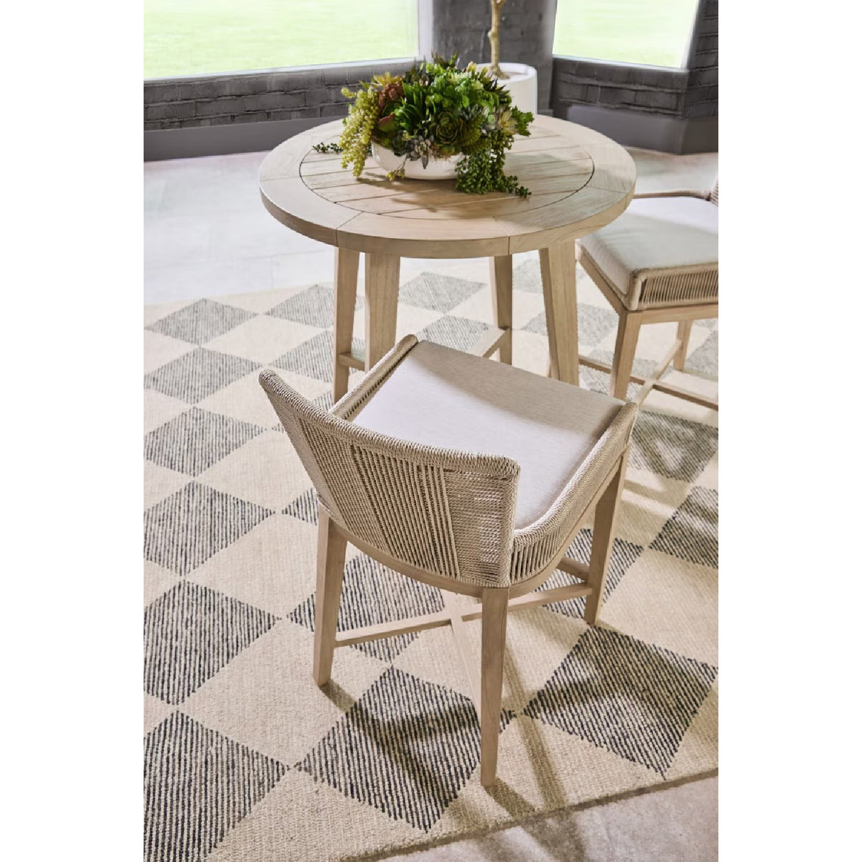 Outdoor Teak Round Counter Table | Oroa.com