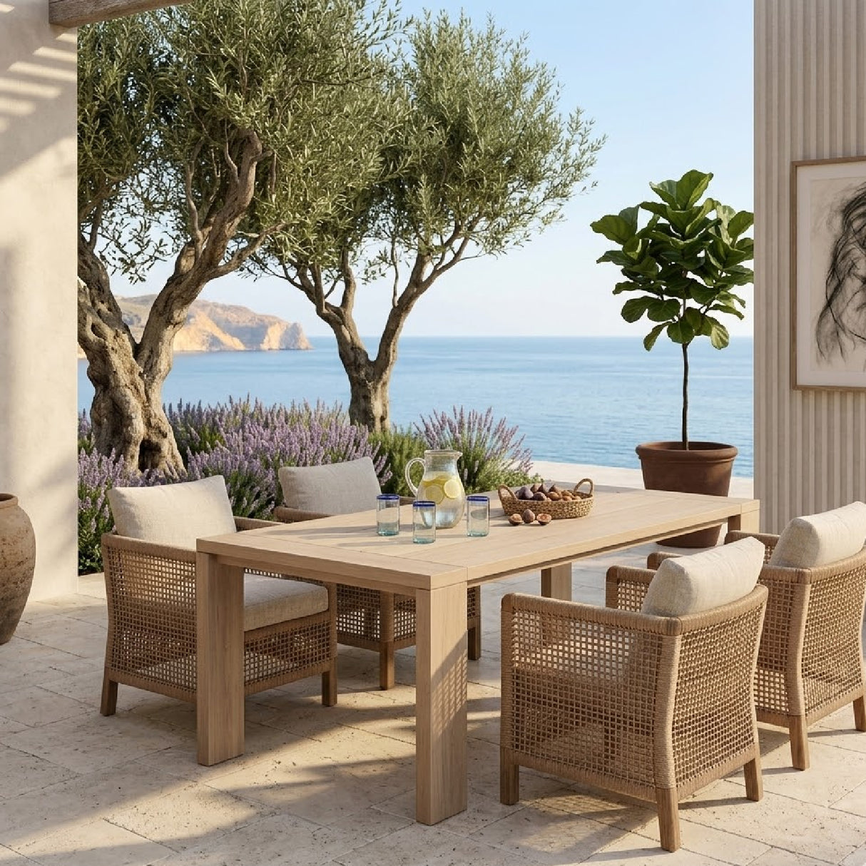 Teak Scandinavian Outdoor Dining Table | Oroa.com