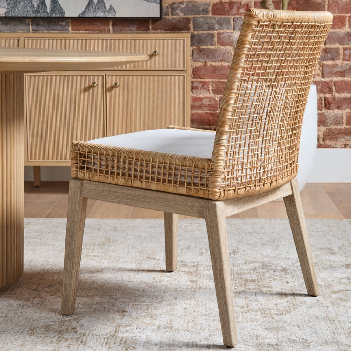 Natural Rattan Dining Chairs (2) | Oroa.com