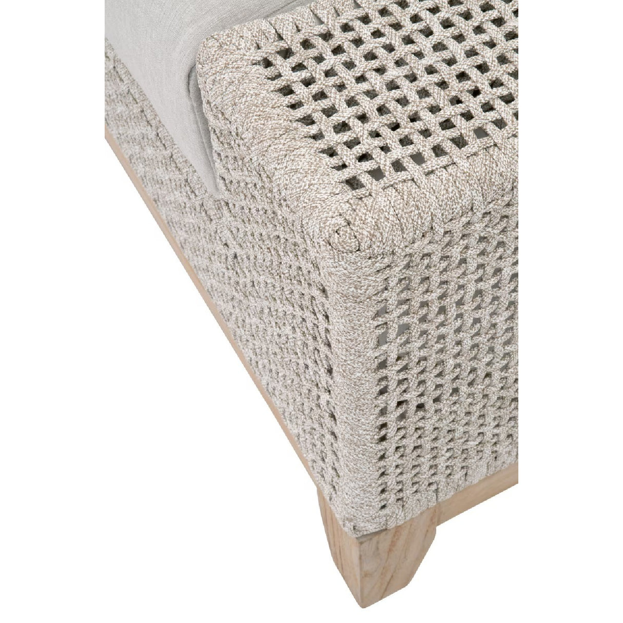 Beige Woven Rope Outdoor Ottoman | Oroa.com
