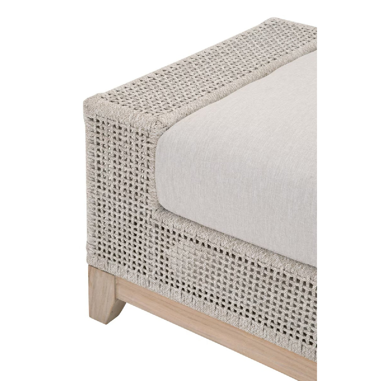 Beige Woven Rope Outdoor Ottoman | Oroa.com