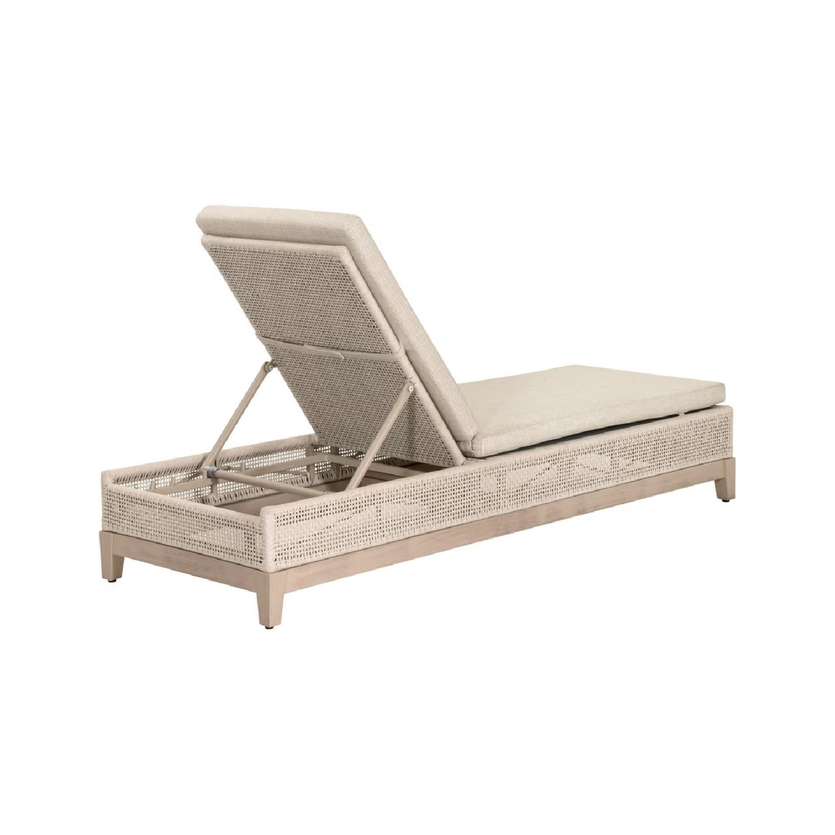Beige Woven Rope Outdoor Chaise Lounge | Oroa.com