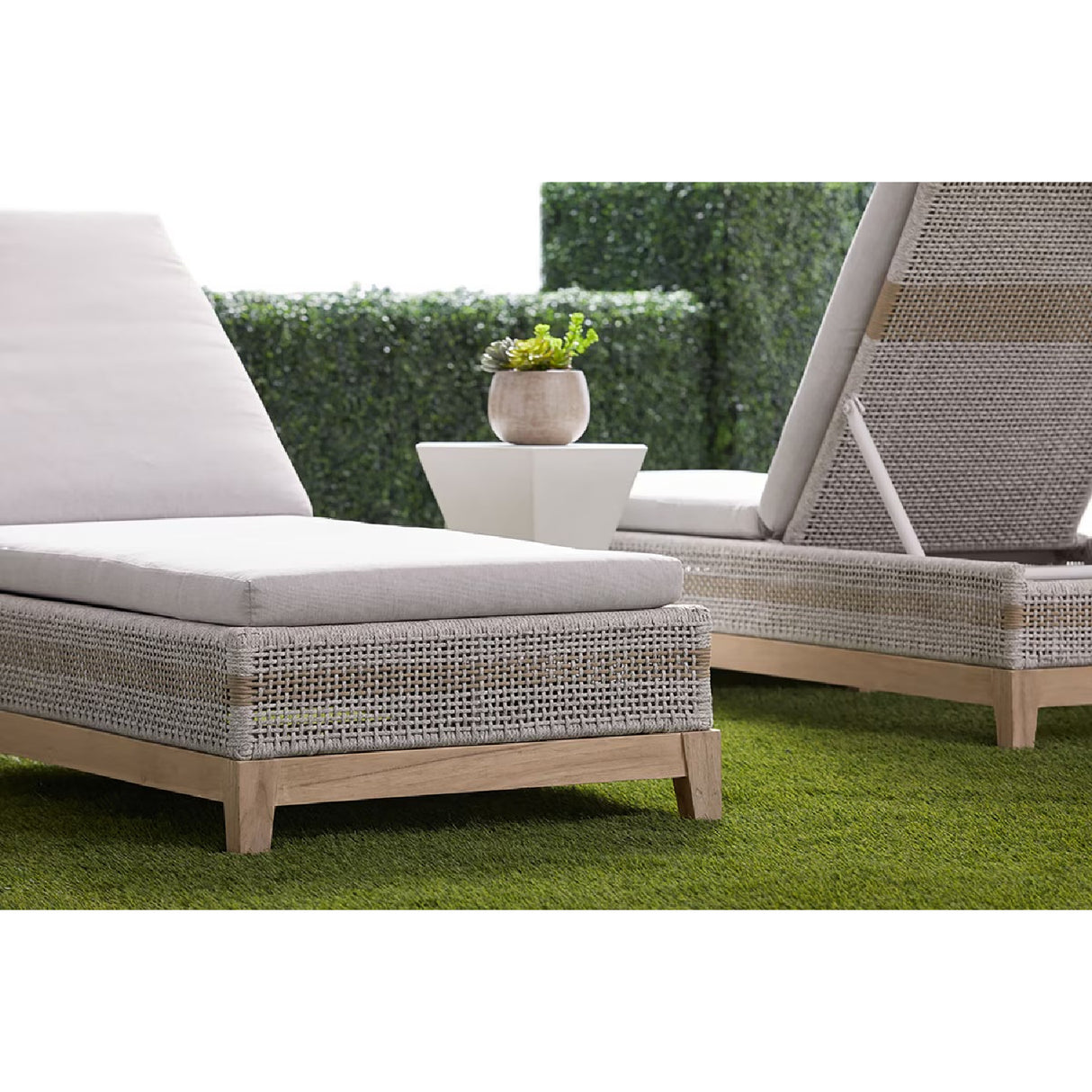 Taupe Stripes Outdoor Chaise Lounge | Oroa.com