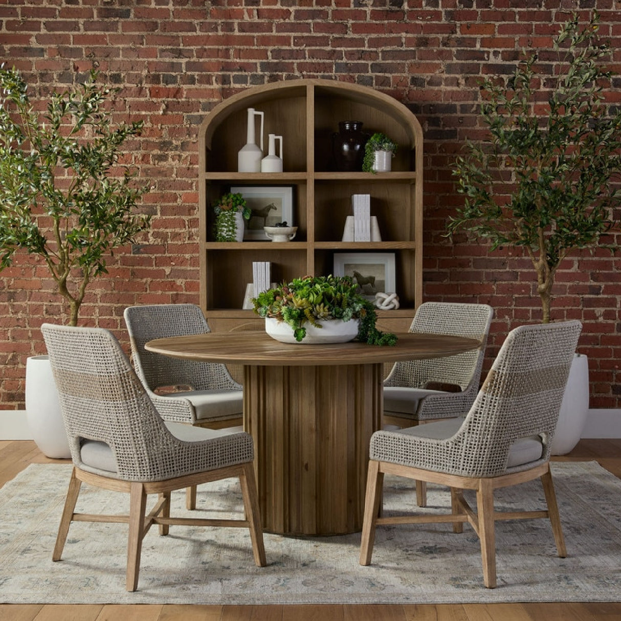 Taupe Stripe Rope Dining Chairs (2) | Oroa.com