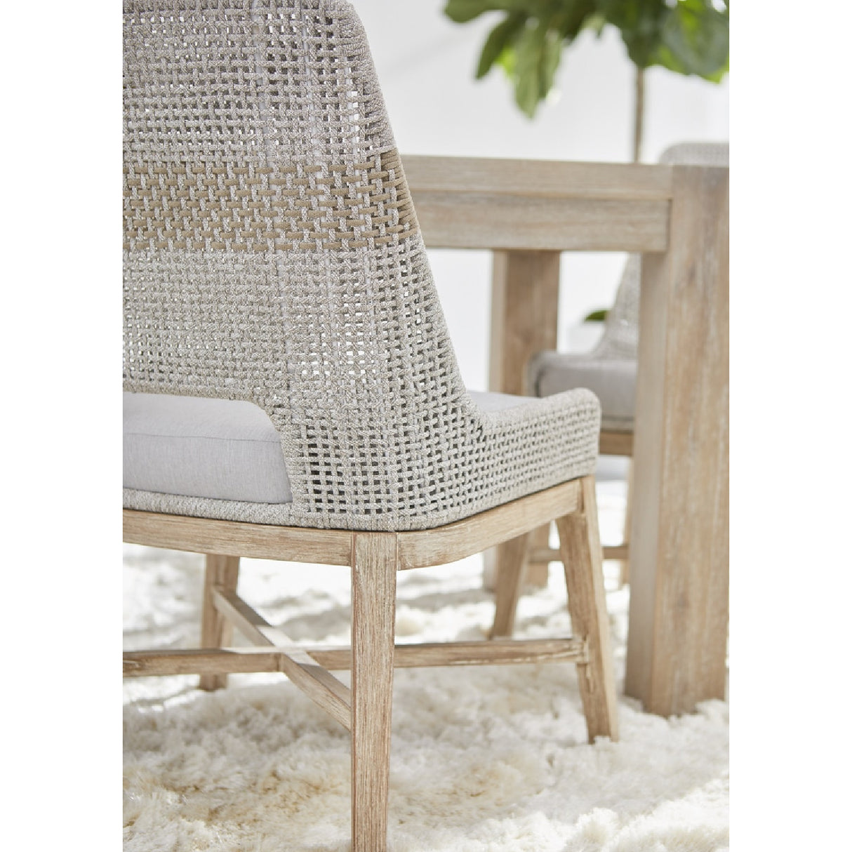 Taupe Stripe Rope Dining Chairs (2) | Oroa.com