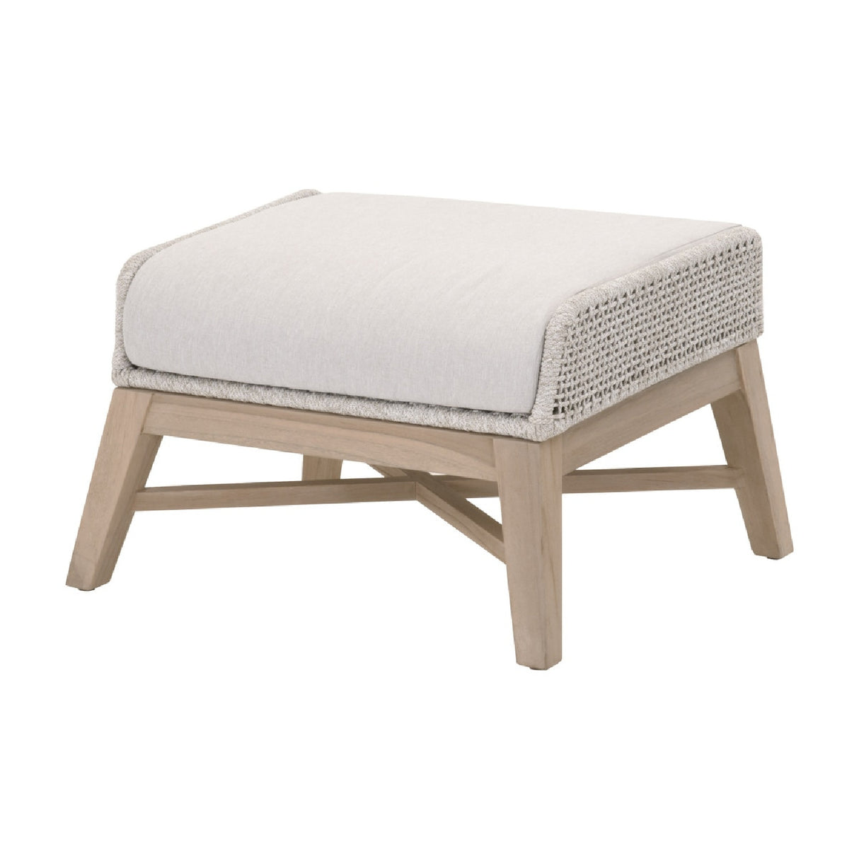 Taupe Rope Outdoor Footstool | Oroa.com