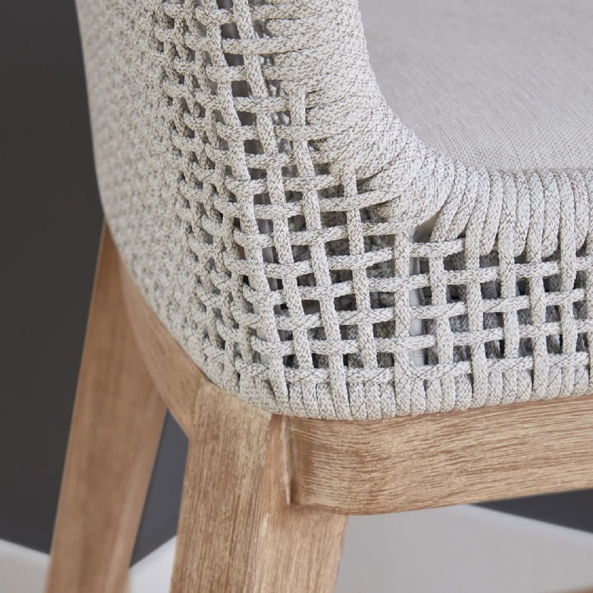 White Flat Rope Counter Stool | Oroa.com
