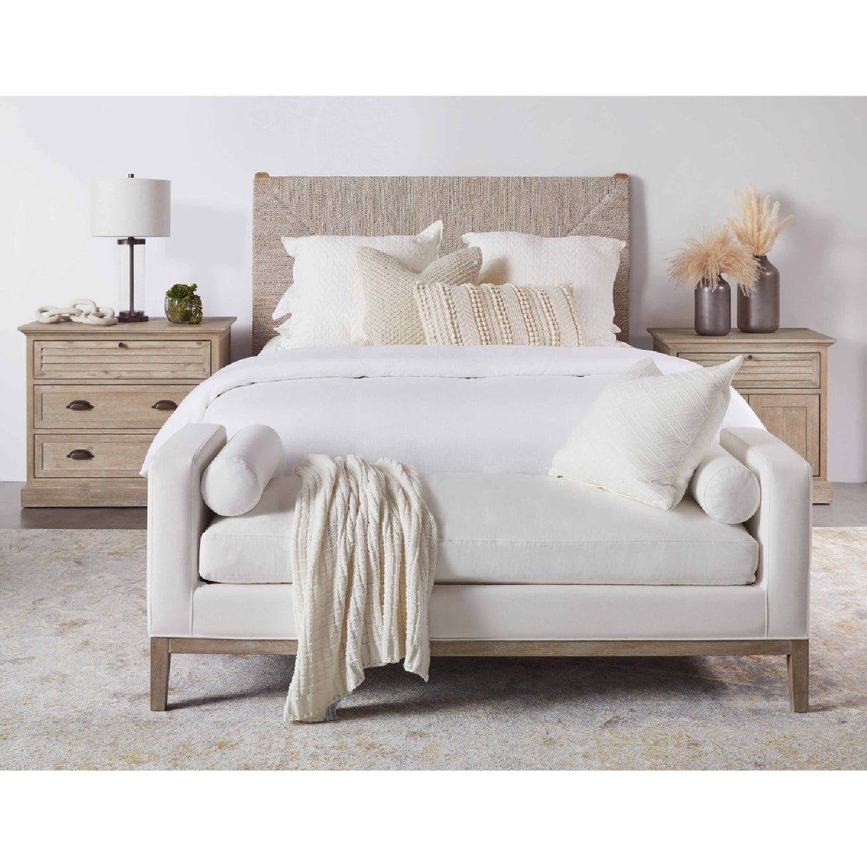 Whitewashed Abaca Rope Bed | Oroa.com