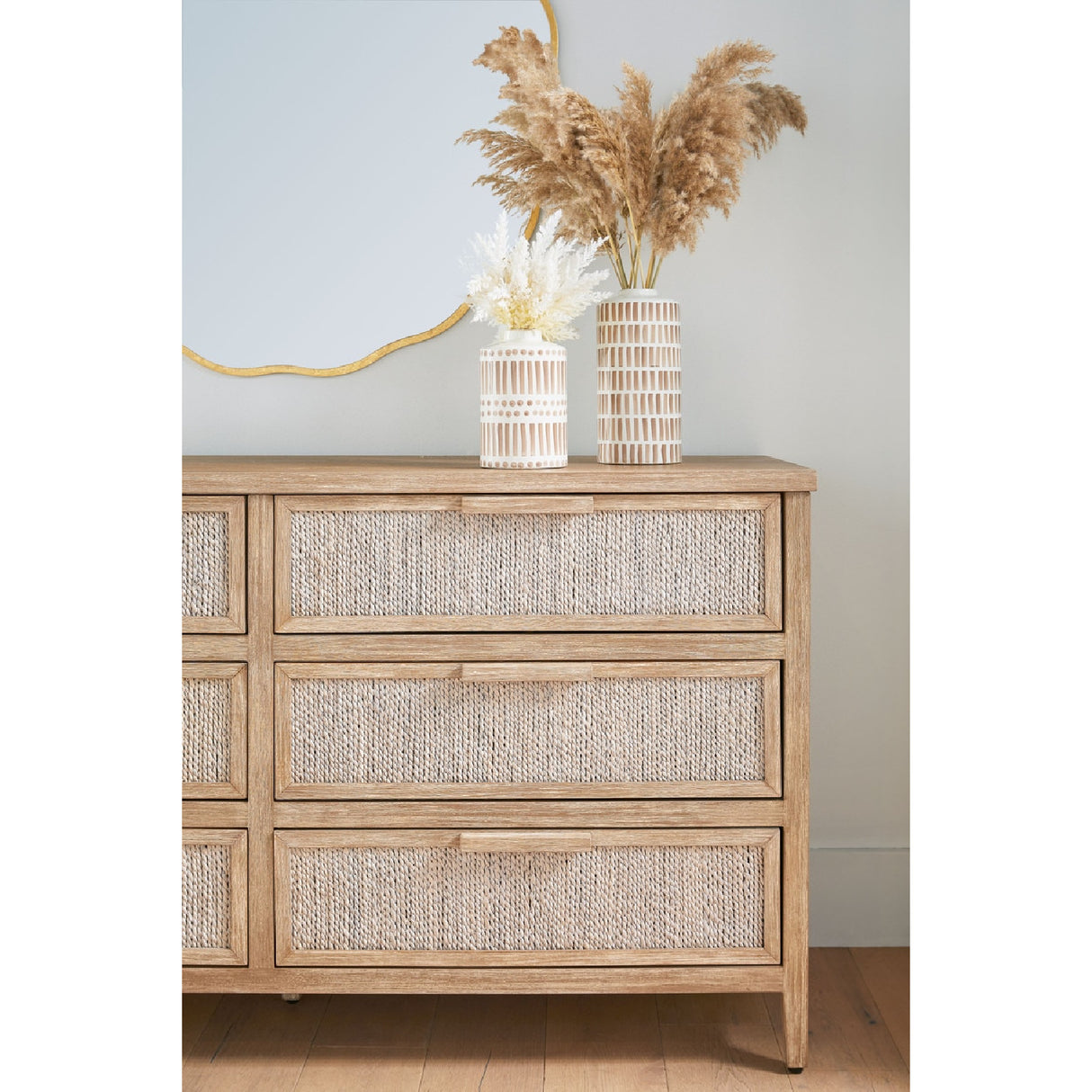 Gray Mahogany 6-Drawer Double Dresser | Oroa.com