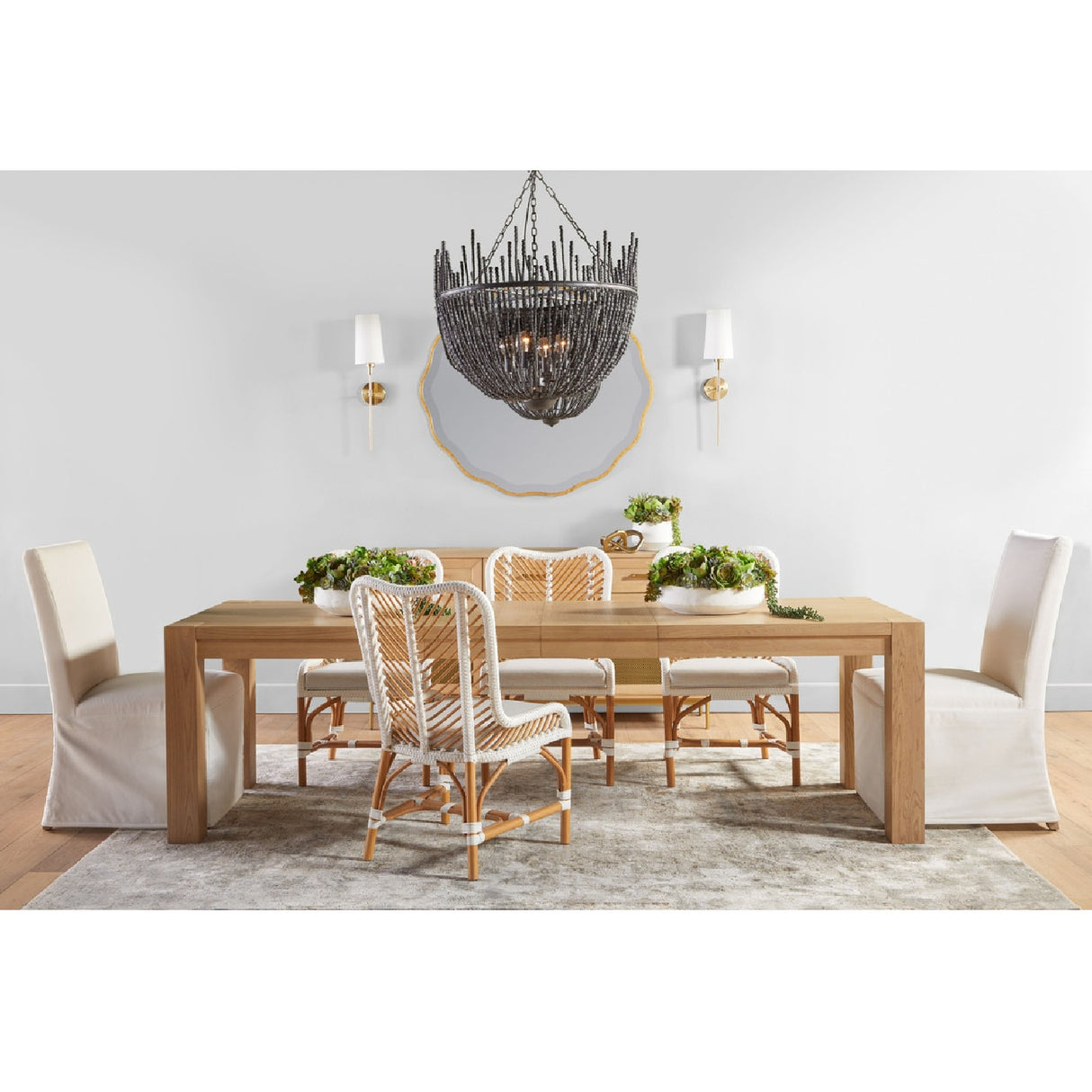 White Dining Chair Slipcovers (2) | Oroa.com