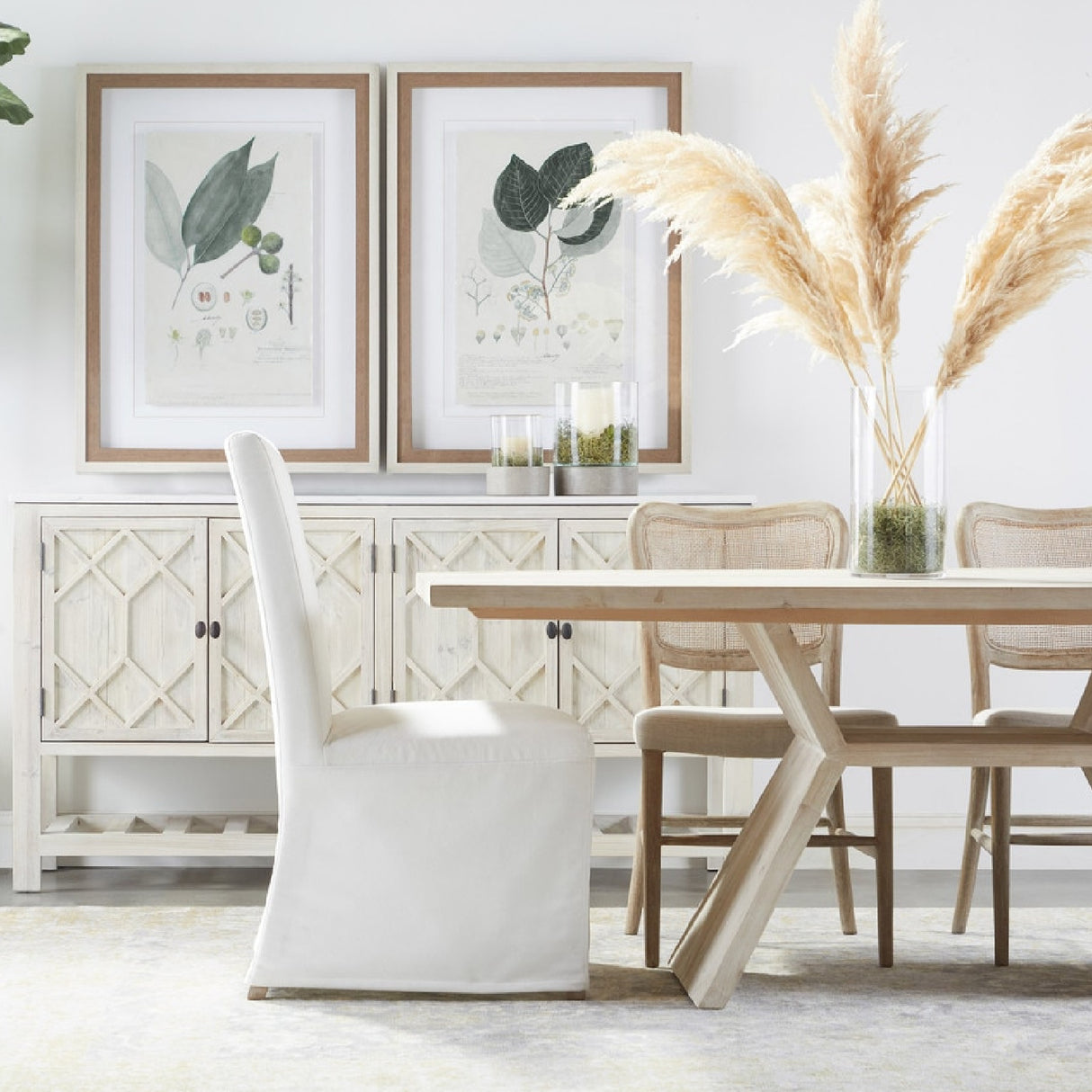 White Dining Chair Slipcovers (2) | Oroa.com
