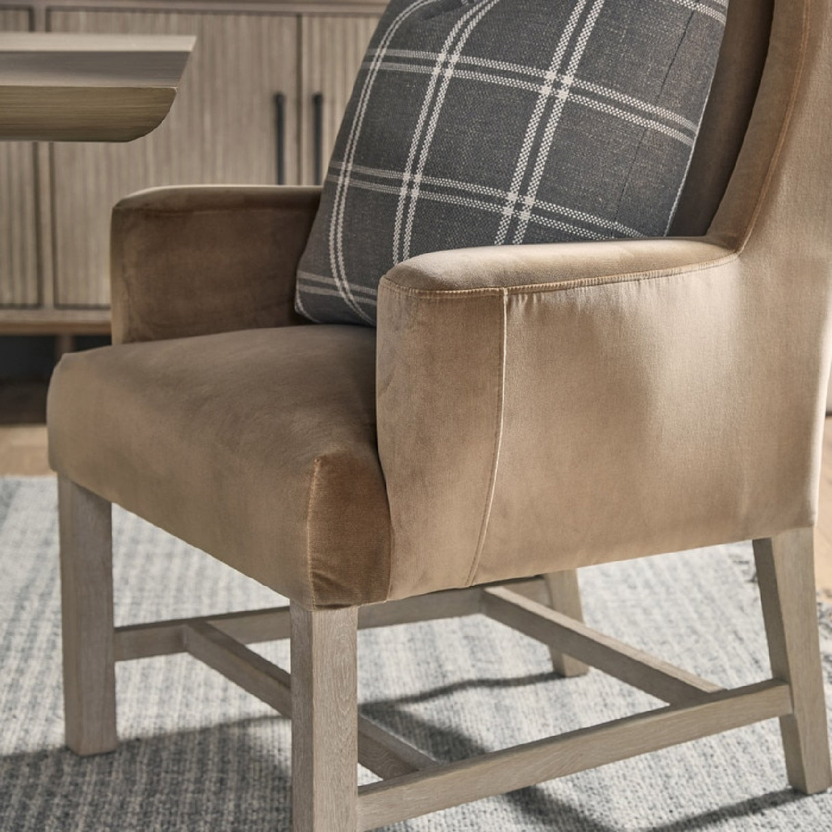 Brown Velvet High-Back Accent Chair | Oroa.com