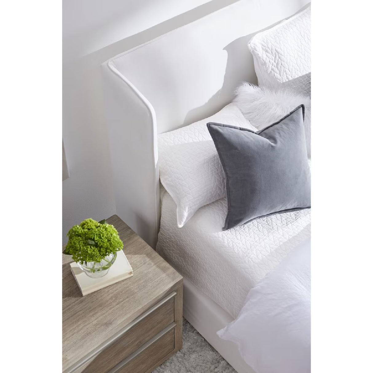 White Upholstered California King Bed | Oroa.com