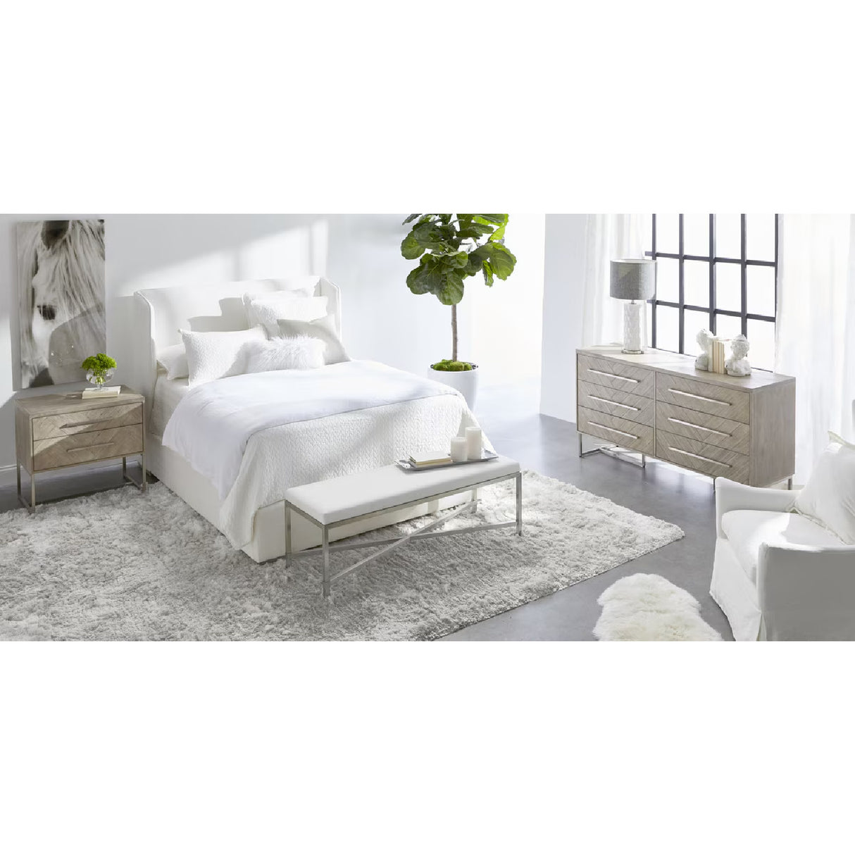 Modern European furniture - Winged Headboard Kind Bed - www.oroa.com | Oroa.com