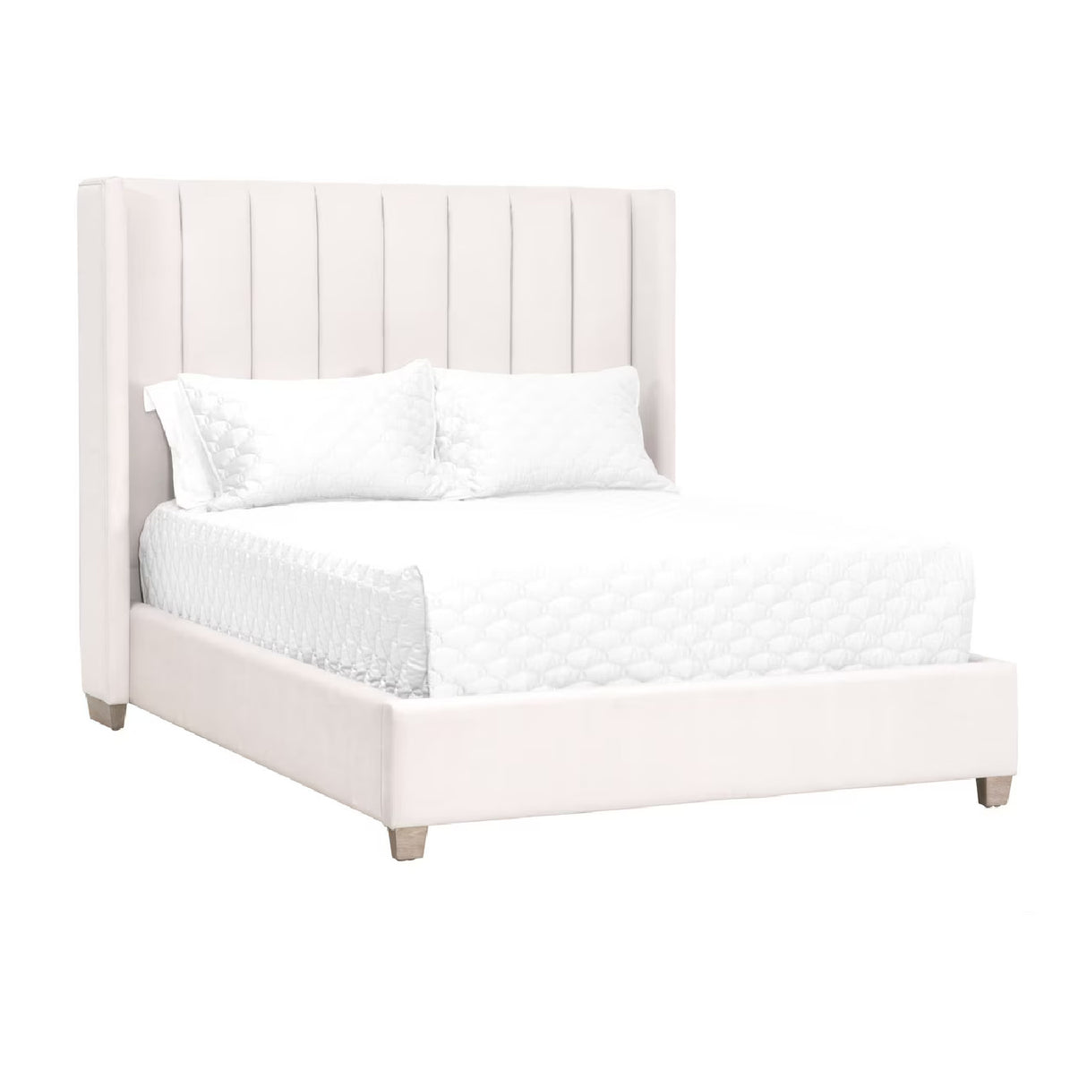 Modern European furniture - Velvet Channeled Queen Bed - www.oroa.com | Oroa.com