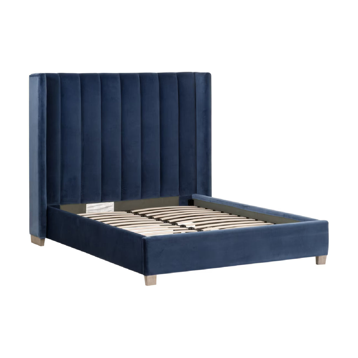 Modern European furniture - Velvet Channeled Queen Bed - www.oroa.com | Oroa.com