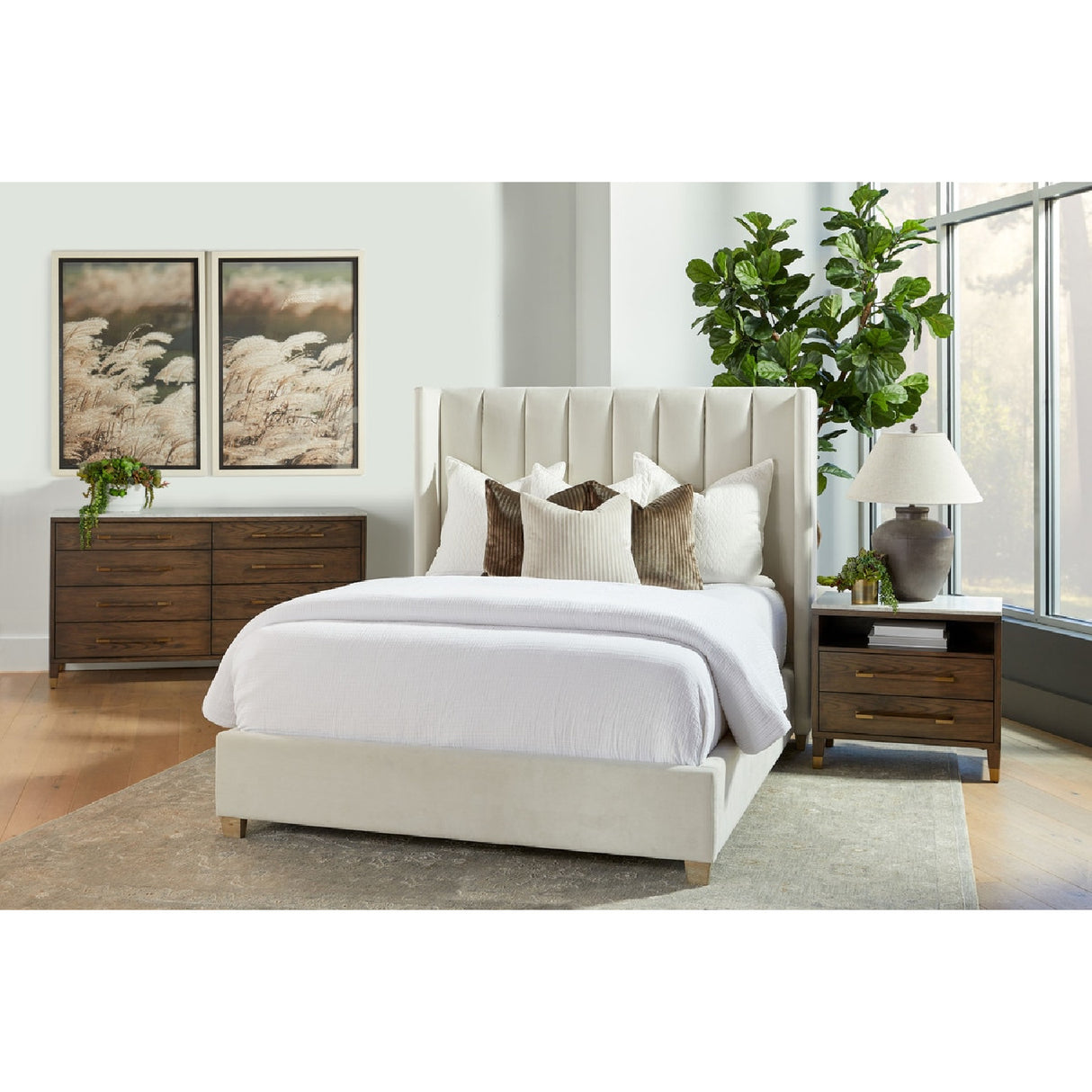 Channeled Velvet King Bed | Oroa.com