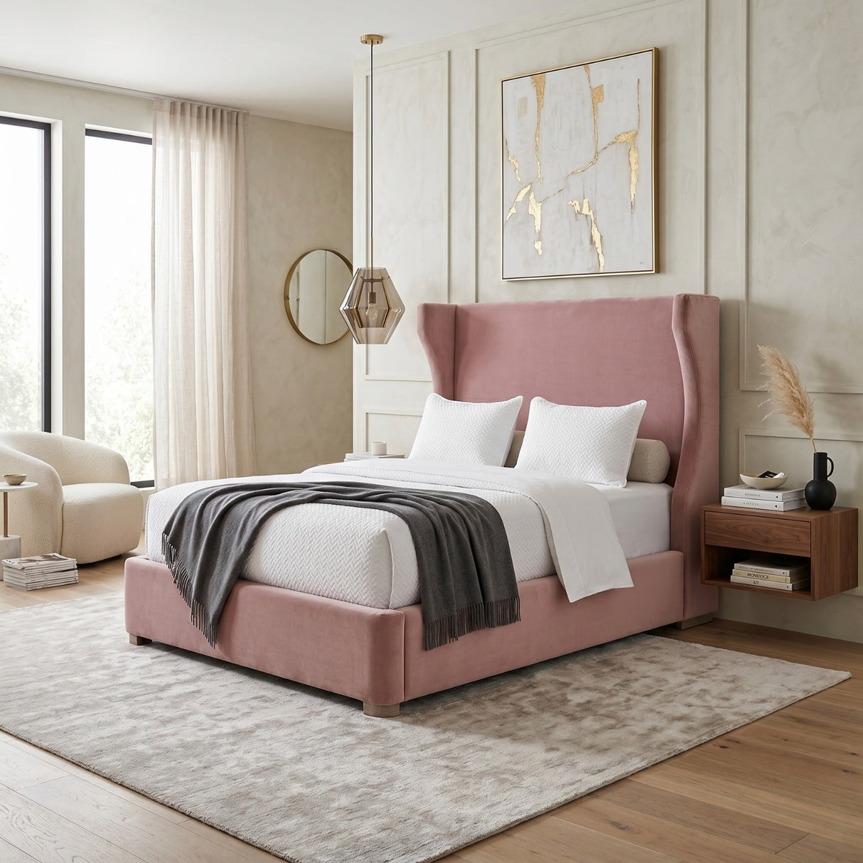 Velvet Winged Twin Bed | Oroa.com