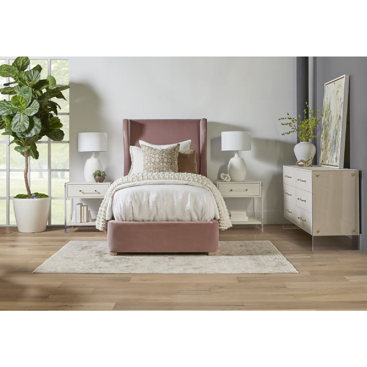 Velvet Winged Twin Bed | Oroa.com