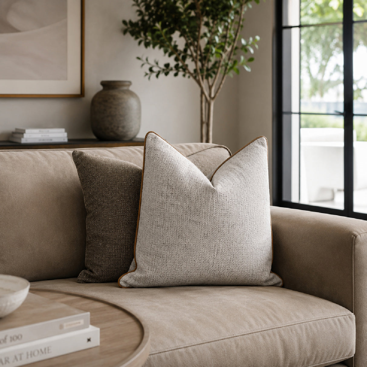 Piped Square Pillows (2) | Oroa.com