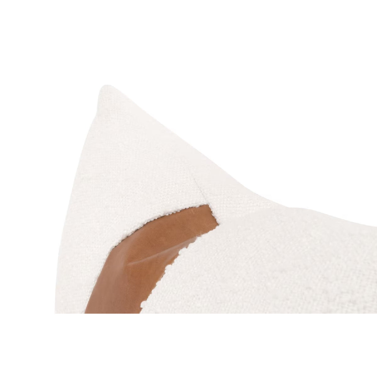 White Boucle Leather Lumbar Pillows (2) | Oroa.com