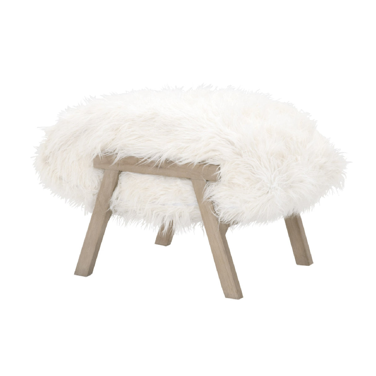 White Fur Ottoman | Oroa.com